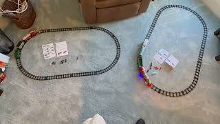 Comparing Two Electric Christmas Tree Train Sets made by XINGYING