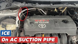 Car AC Suction Pipe Freezes Quickly Fix || Toyota Corolla 2010