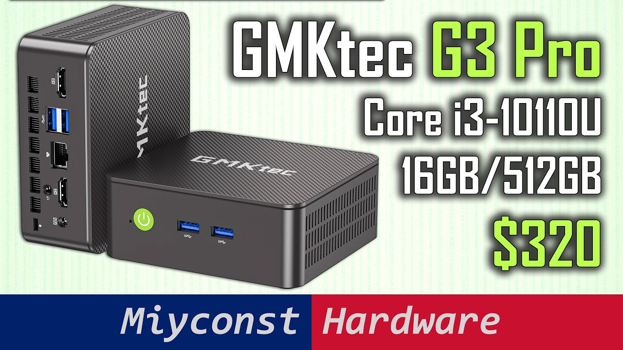 GMKtec G3 Pro – 0 Mini-PC with i3-10110U, 16GB RAM, 512GB SSD