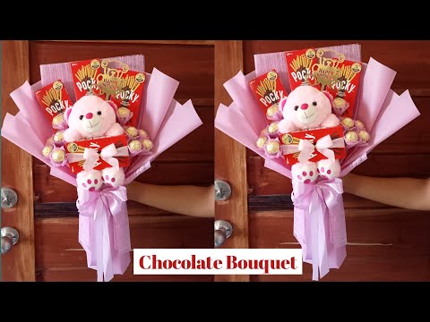 Chocolate Bouquet with teddy bear easy tutorial #chocolatebouquet #diybouquet