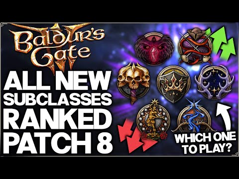 Baldur's Gate 3 - ALL 12 New Classes Ranked & Explained - Patch 8 Release Subclasses Guide Gameplay!