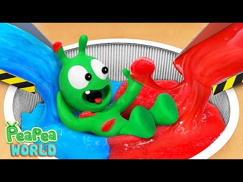 Pea Pea Funny Red vs Blue Slime Challenge! 🔴🔵 | Funny Cartoon for Kids
