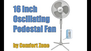 16 Inch Oscillating Pedestal Fan by Comfort Zone