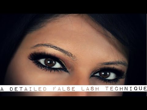 HOW TO APPLY FALSE LASHES DETAILED TECHNIQUE FOR BEGINNERS | INDIAN MAKEUP TUTORIAL 2018 Video