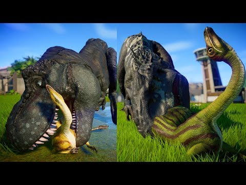 Tyrannosaurus Rex Vs Indominus Rex - Jurassic World Evolution Big Dinosaurs Battle (Trex Vs Irex)