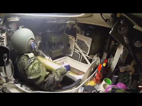 Inside a Leopard 1A5 loader crew. 