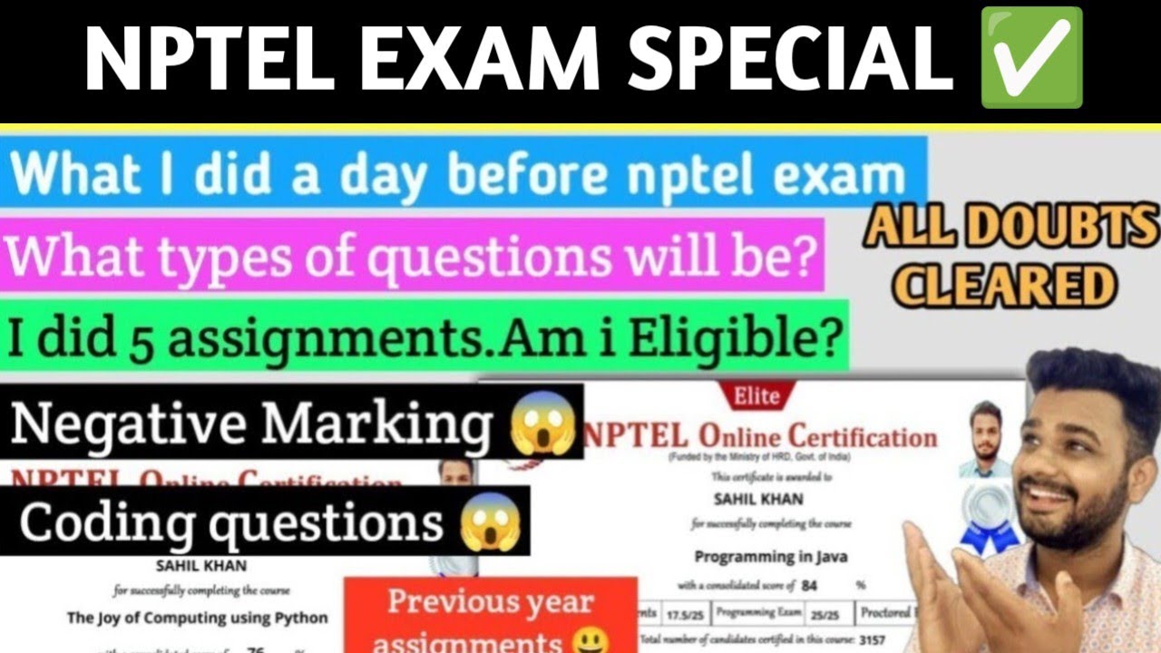 🔵 NPTEL Oct Exam 2024 All doubts cleared | What I did a day before nptel exam | Nptel Exam