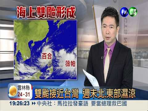 雙颱接近台灣 週末北.東部濕涼