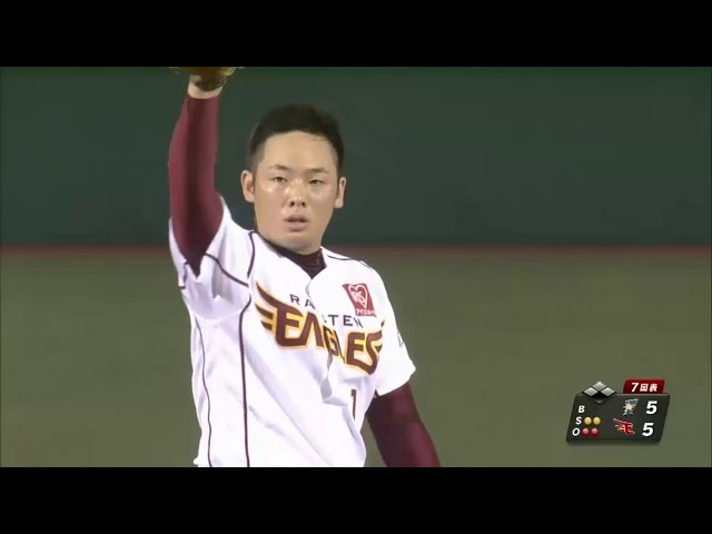 7回表 イーグルス・松井裕がファイターズ・中田を三振に斬る!! 勝負球は... 2014/7/10 E-F