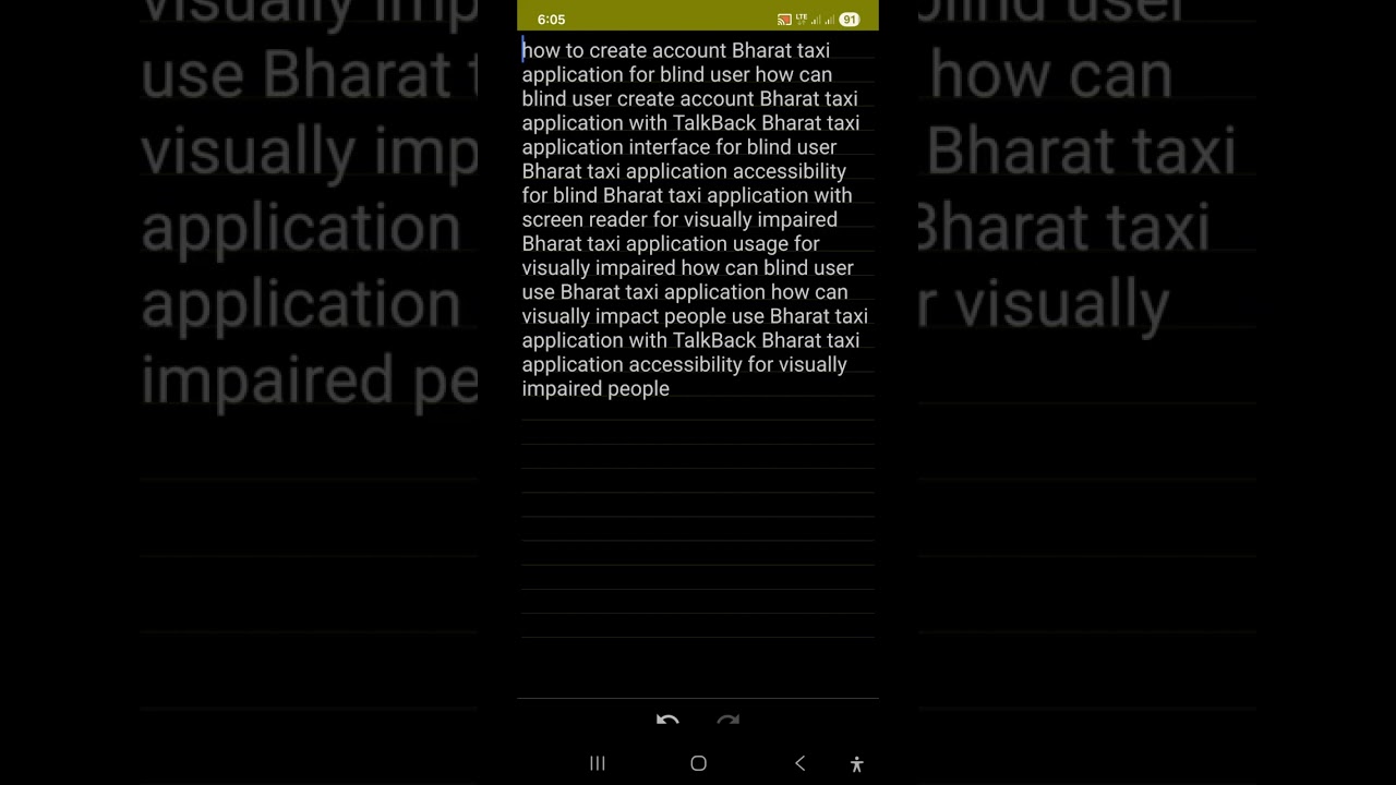 Empowering Independence Bharat Taxi App for the Blind accessibility and interface create account 