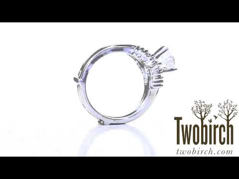 0.48ct. Baguette and Round Chevron Ring Guard - TwoBirch TB-GUARD-0012-WG-H