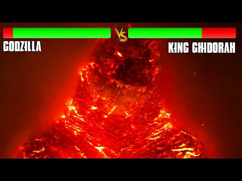 Godzilla Vs Ghidorah But Health Bar Is Enabled | Burning Godzilla Vs Ghidorah Final Battle Scene