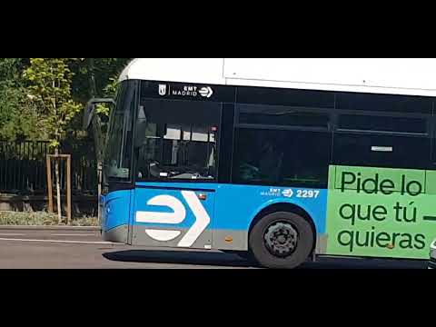 Here is the EMT bus 2297 on the number 29 in Madrid Saturday 3 June 2023