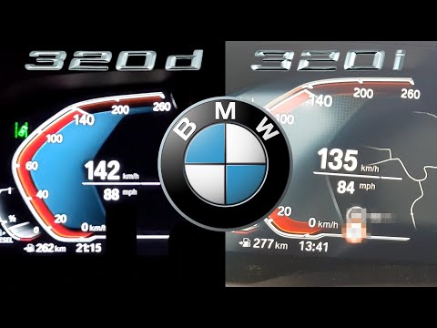 BMW G20 320d vs 320i 0-100 km/h Beschleunigung (60-120mph Acceleration) G21
