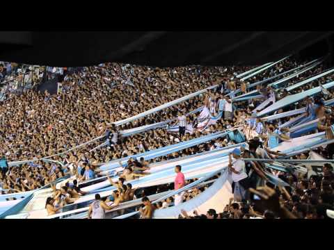 "Muchachos, final y locura en la tribuna! Impresionante aliento. Racing 1 - 0 River" Barra: La Guardia Imperial • Club: Racing Club