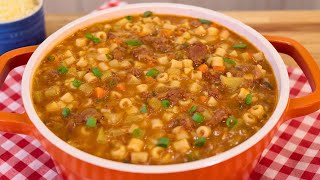 EASY AND TASTY MEAT SOUP WITH VEGETABLES AND NOODLES FOR COLD WEATHER | VEGETABLE SOUP WITH MUSCLE