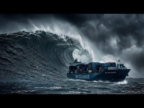 80 Meter Rogue Wave Snaps Giant Cargo Ship in Half | Total Destruction