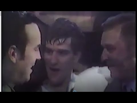 Bruins locker room celebration after winning Stanley Cup, May 10, 1970