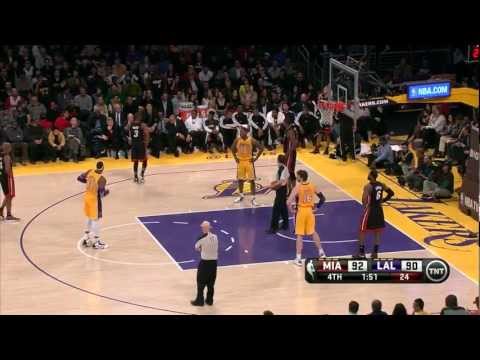 Kobe hits clutch shot and Robert Sacre goes grazy vs Heat
