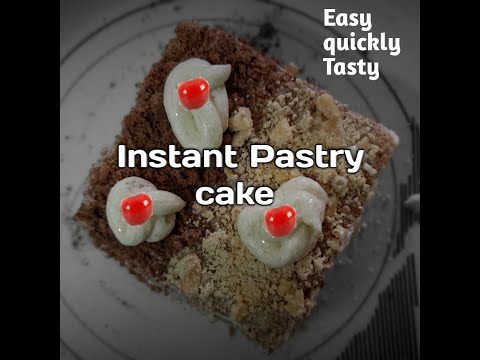 Homemade Instant Pastry Cake with whipped cream/Easy &quickly Instant Bread Pastry Cake for kids