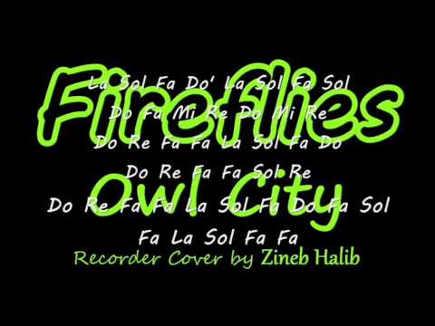 Fireflies-Recorder Notes | Owl City