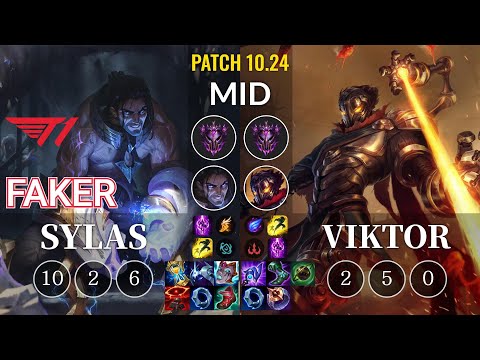 T1 Faker Sylas vs Viktor Mid - KR Patch 10.24