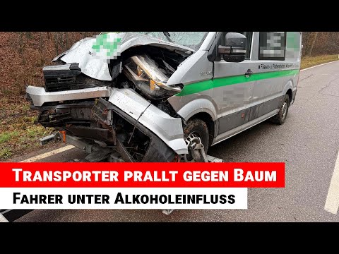 Van crashes into tree – driver under the influence of alcohol