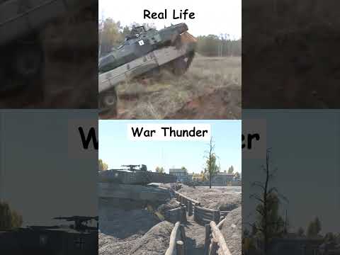 Leopard 2 crosses trench Real Life vs War Thunder  #warthunder #leopard #tanks