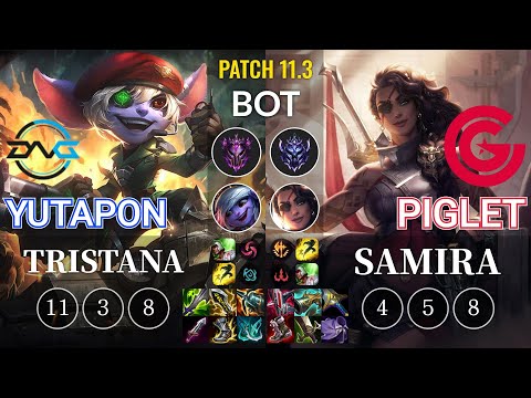 DFM Yutapon Tristana vs CG Piglet Samira Bot - KR Patch 11.3