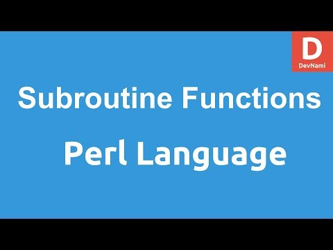 Perl Programming Subroutines and functions