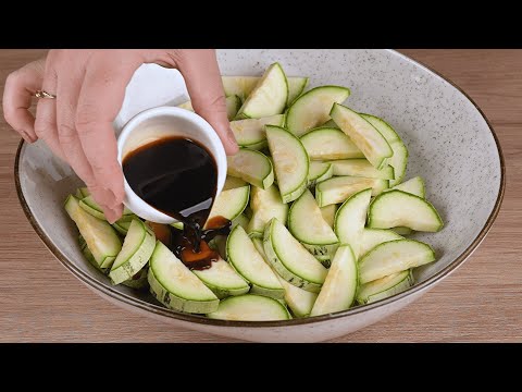 Put soy sauce on some zucchini, a tip I learned from a Chinese
