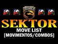 Mortal Kombat Trilogy PS1 Sektor Move List Movimentos Combos