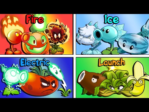 PvZ 2 Teams Challenge - FIRE vs ICE vs ELECTRIC vs LAUNCH - Which Team Will Win?