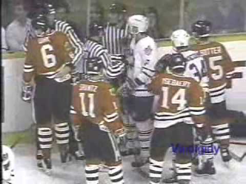 Blackhawks - Leafs scrum 4/12/94