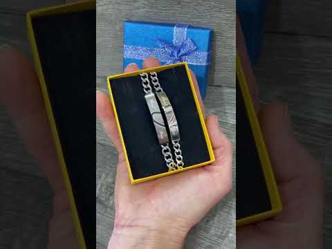 Подарок парню девушке парные браслеты "Две половинки сердца" чистая медицинская сталь в сувенирной коробочке - фото 3 - id-p2301016196