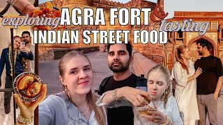 Travel vlog - Exploring Agra Fort & Eating Real Indian Street Food! ๐ฎ๐ณ๐บ(German Wifeโs First Time in Agra)
