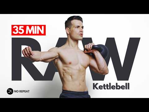 35-Min Kettlebell Full-Body Workout | Unilateral, Explosive & Abs | No Repeat