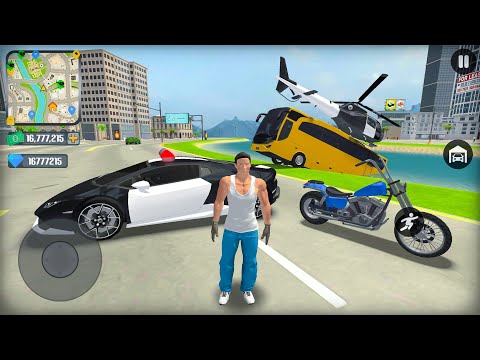 Motorbike US Police Car Helicopter and Coach Bus Open World Driving Simulator - Android Gameplay.