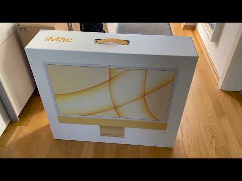 M1 iMac UNBOXING: Yellow Apple Computer  iMac M1 in Gelb | Auspackzeremonie und Homeoffice Setting