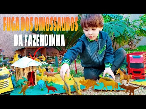 DINOSSAUROS DE BRINQUEDO  NA FAZENDINHA DO FELIPE CANOPF | DINOSAUR TOY FARM