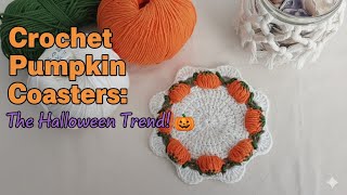 Crochet Pumpkin Coasters: The Halloween Trend! 🎃 #trendyfashion
