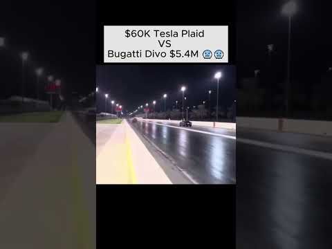 Thumbnail for Tesla Plaid VS Bugatti Divo $5.4M ☠️😰 by Bugatti Divo