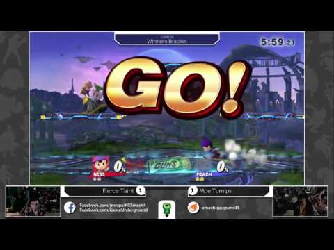 GUMS 15 Singles (Winner's Bracket) - FS MoeTurnips (Peach) vs FierceTaint (Falco/Ness)