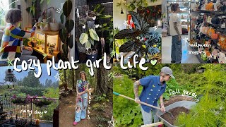 a week in my planty life | halloween shopping, houseplant care, fall garden, new outfits 🪴🕯️🧡