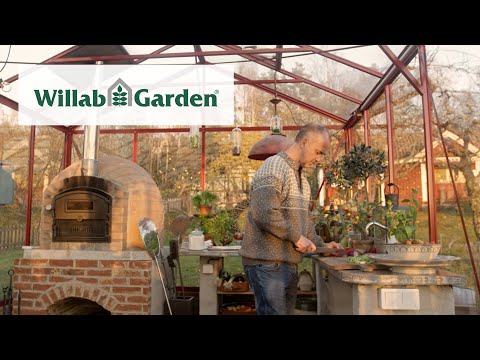 Växthus med pizzaugn - Maxi 4 på mur - Willab Garden