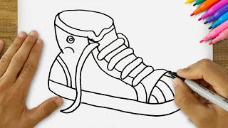 How to Draw Shoes? Very Easy Shoe Drawing - Easy Step-by-Step Drawings for Kids