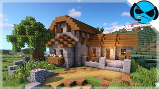 Minecraft: How to Build a House/Library | Medieval Survival House Tutorial