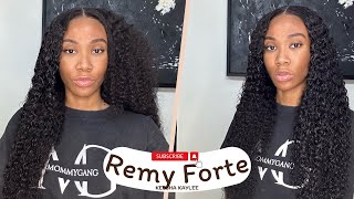 10 MINUTE GLUELESS UNIT INSTALL | REMY FORTE HAIR  **GET INTO THIS CURLY HAIR**