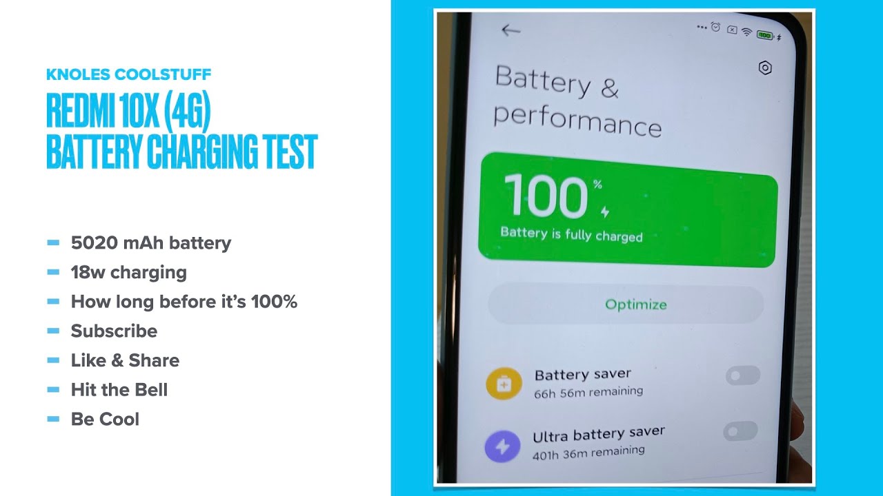 Redmi 10X 4G Battery Charging Test