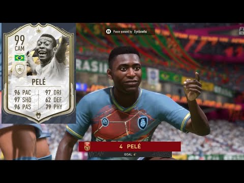 THE BEST CARD IN FIFA 22!!! 99 prime icon moments PELE review!!!